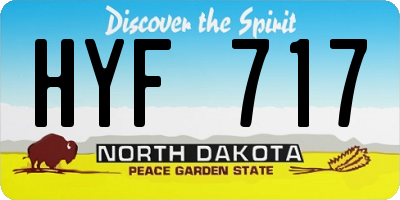 ND license plate HYF717