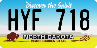 ND license plate HYF718