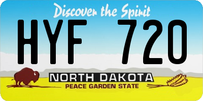 ND license plate HYF720