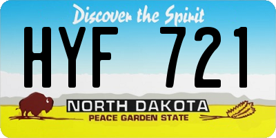 ND license plate HYF721