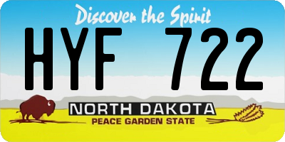 ND license plate HYF722
