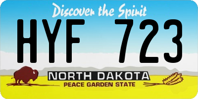 ND license plate HYF723