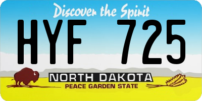 ND license plate HYF725
