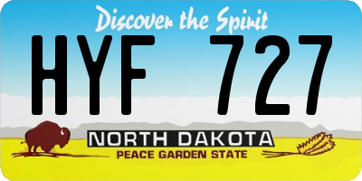 ND license plate HYF727