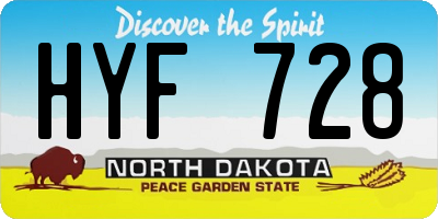 ND license plate HYF728