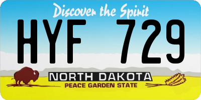 ND license plate HYF729