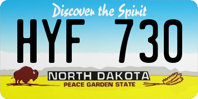 ND license plate HYF730