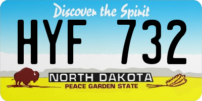 ND license plate HYF732