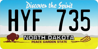 ND license plate HYF735
