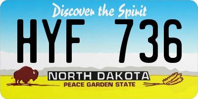 ND license plate HYF736