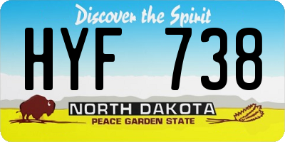 ND license plate HYF738