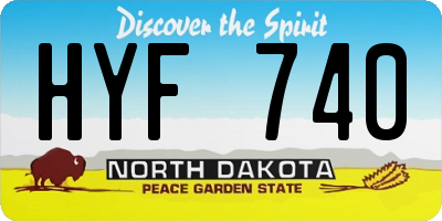 ND license plate HYF740