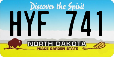 ND license plate HYF741