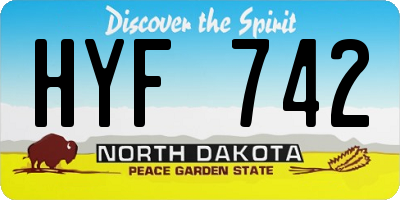 ND license plate HYF742