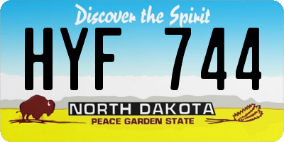 ND license plate HYF744