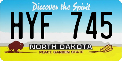 ND license plate HYF745