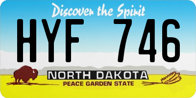 ND license plate HYF746