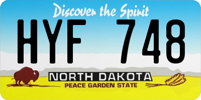 ND license plate HYF748