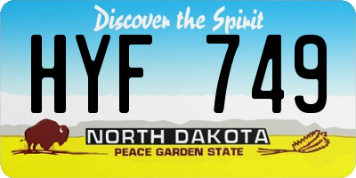 ND license plate HYF749