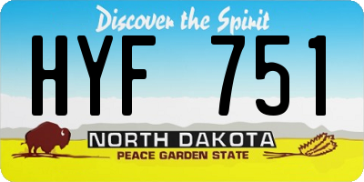 ND license plate HYF751