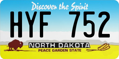 ND license plate HYF752