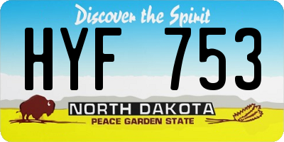 ND license plate HYF753