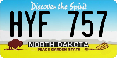 ND license plate HYF757