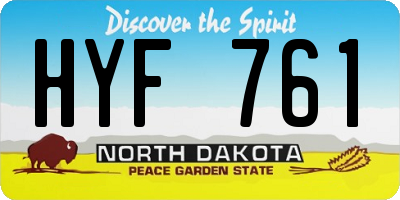 ND license plate HYF761