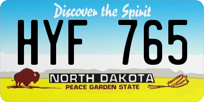ND license plate HYF765