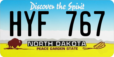 ND license plate HYF767