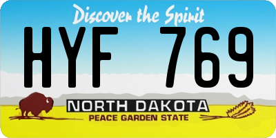 ND license plate HYF769