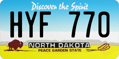 ND license plate HYF770