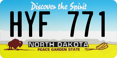 ND license plate HYF771