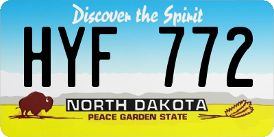 ND license plate HYF772