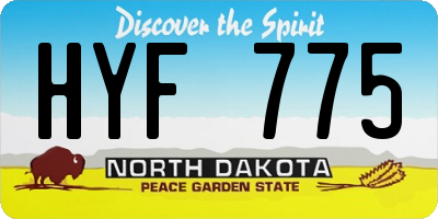 ND license plate HYF775
