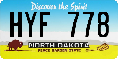 ND license plate HYF778