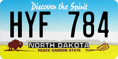ND license plate HYF784