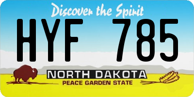 ND license plate HYF785
