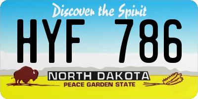 ND license plate HYF786