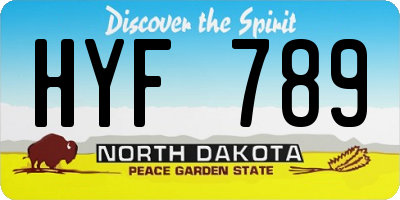 ND license plate HYF789