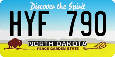 ND license plate HYF790