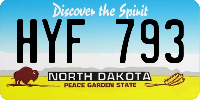 ND license plate HYF793