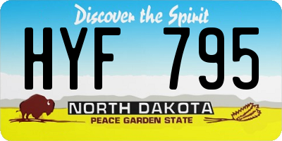 ND license plate HYF795