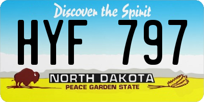ND license plate HYF797