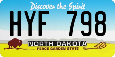 ND license plate HYF798