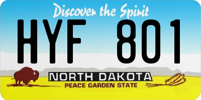 ND license plate HYF801