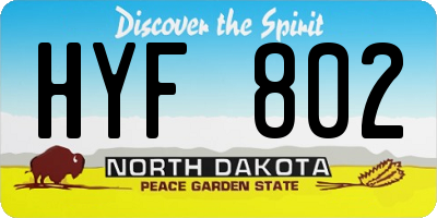 ND license plate HYF802