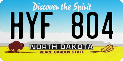 ND license plate HYF804