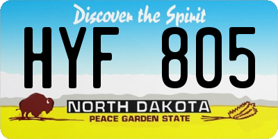 ND license plate HYF805