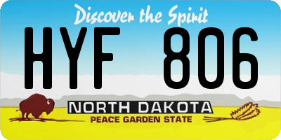 ND license plate HYF806